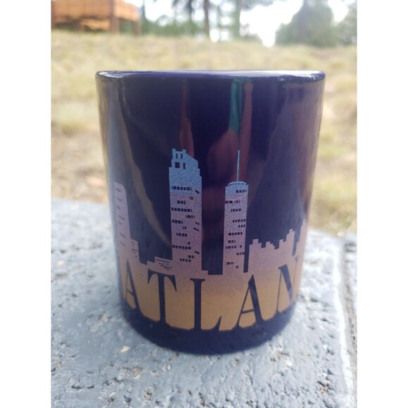 Atlanta Georgia USA Coffee Tea Mug Cup Cityscape Blue Gold with Handle Skyline - Picture 1 of 16